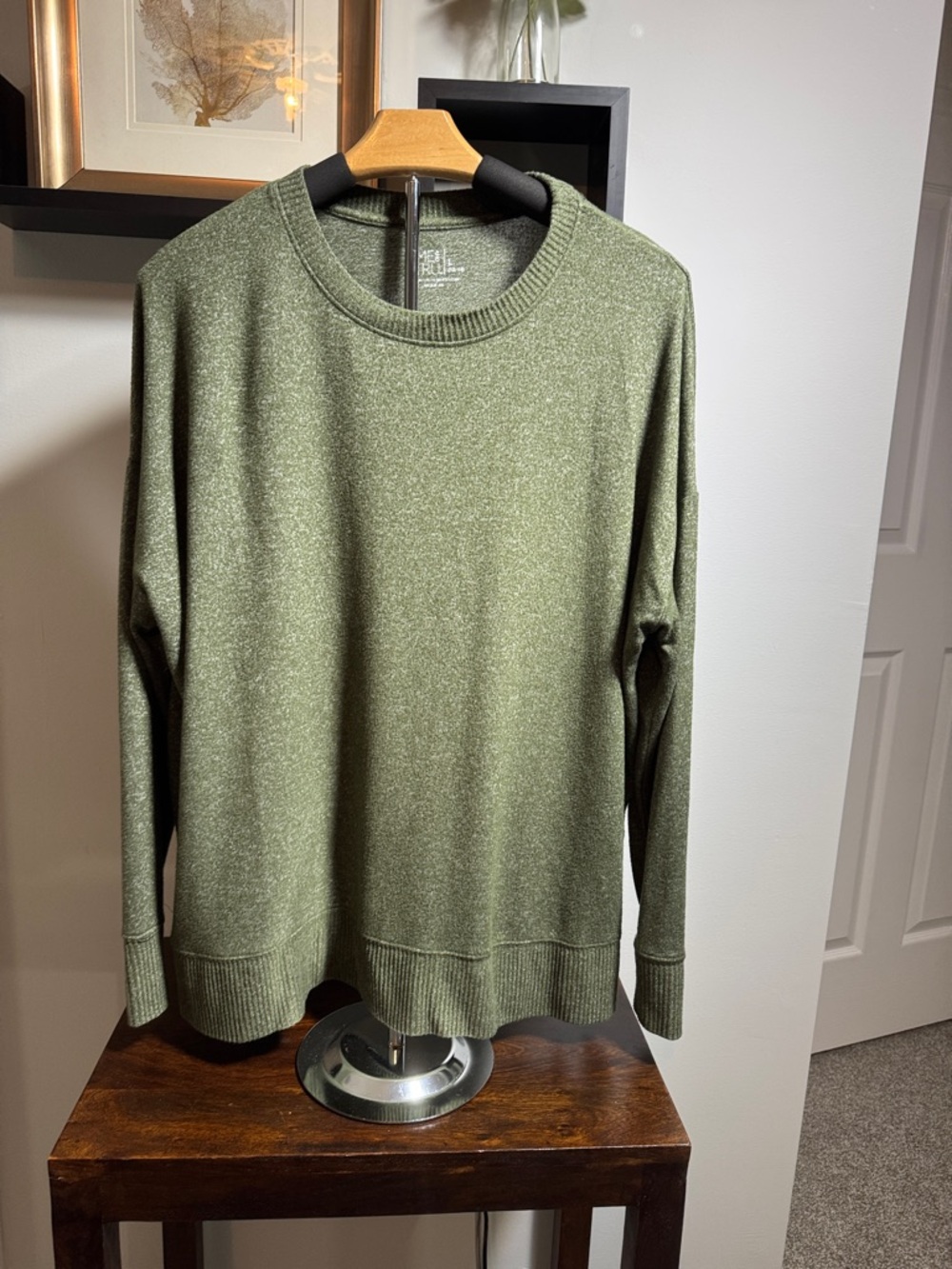 Time and Tru Olive Green Crewneck Sweater